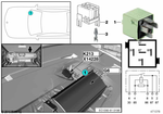 61368373700 - Vehicle Electrical System: Relay, Make Contact, White Green for BMW Image