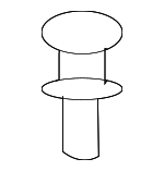 21110145 - Body: Sill Trim Retainer for Chevrolet: Malibu | Saturn: Ion, SL, SL1, SL2, SW1, SW2 Image