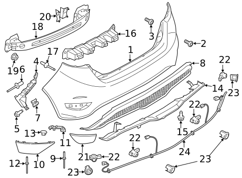 Bumper & Components - Rear for 2016 Ford Fiesta #1
