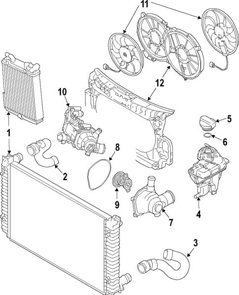 Radiator & Components for 2009 Volkswagen Touareg #2