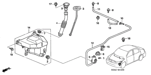 Windshield Washer (1) for 2005 Honda Civic #0