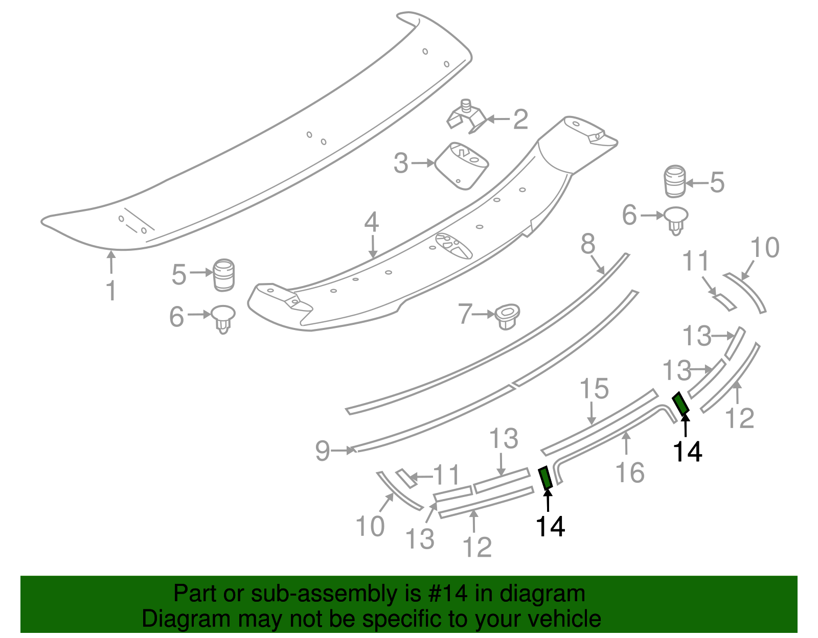Spoiler Tape - Nissan (K6057-1A30E)