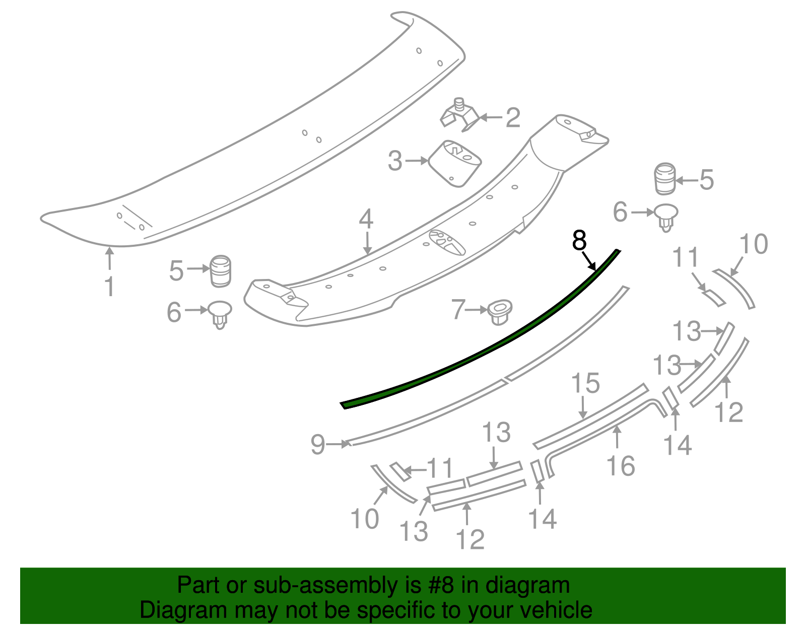 Spoiler Tape - Nissan (K6097-1A30D)