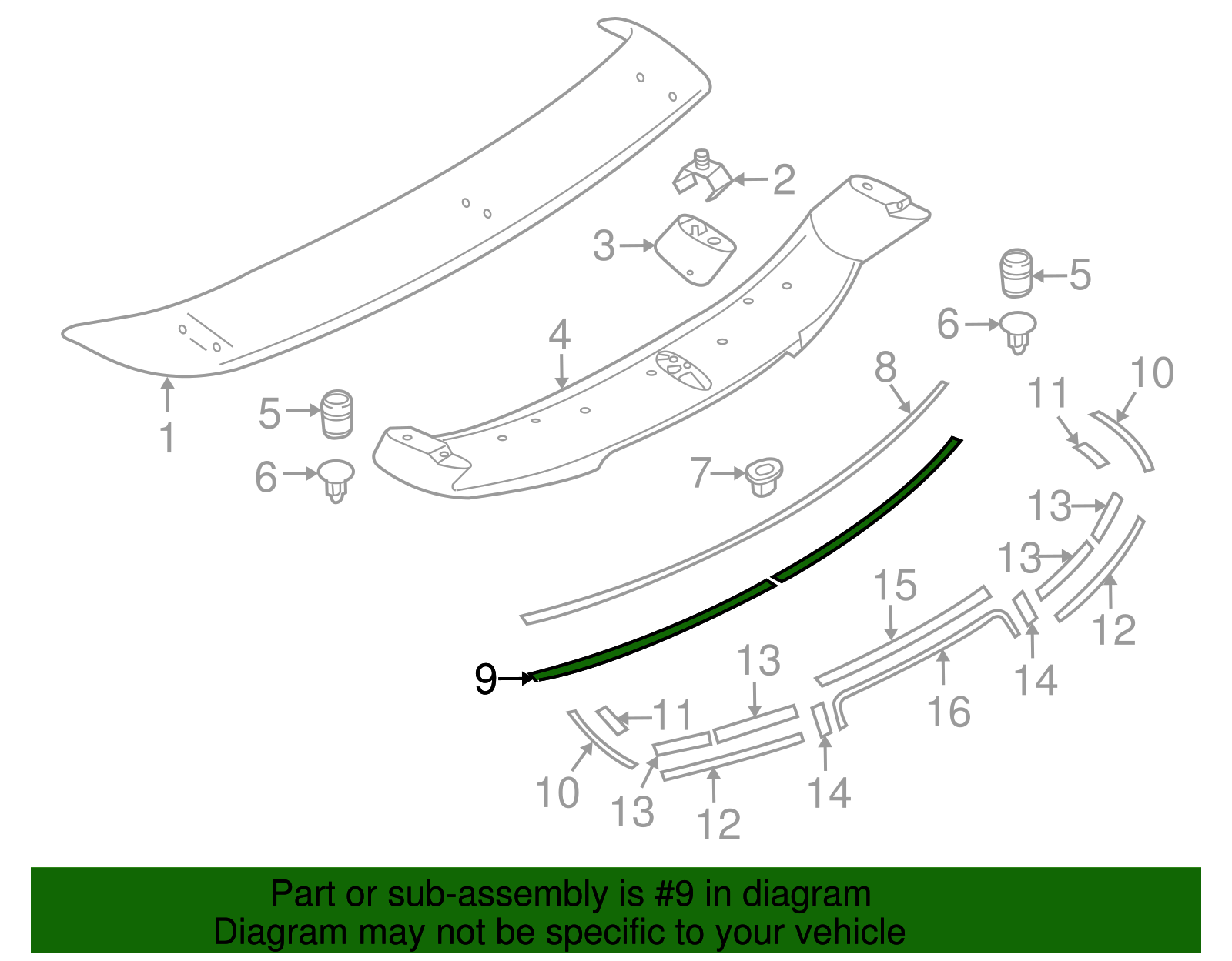 Spoiler Tape - Nissan (K6057-1A30A)