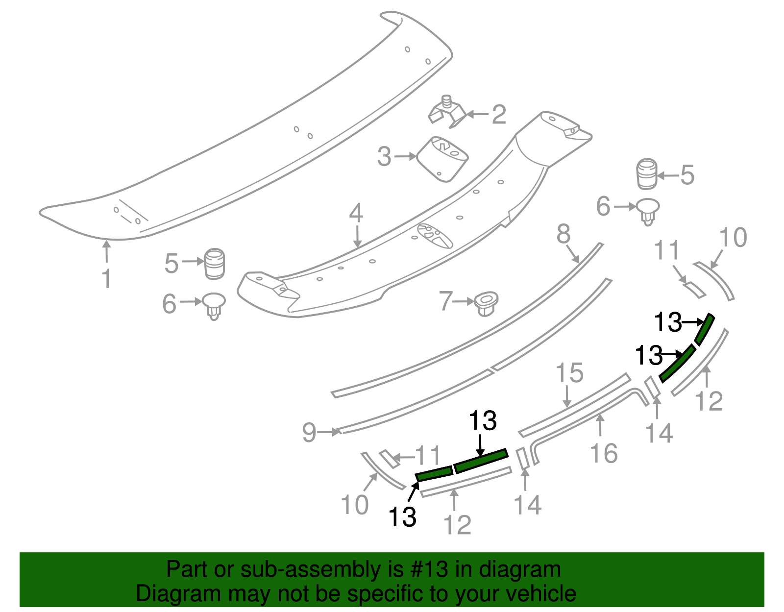 Spoiler Tape - Nissan (K6057-1A30C)