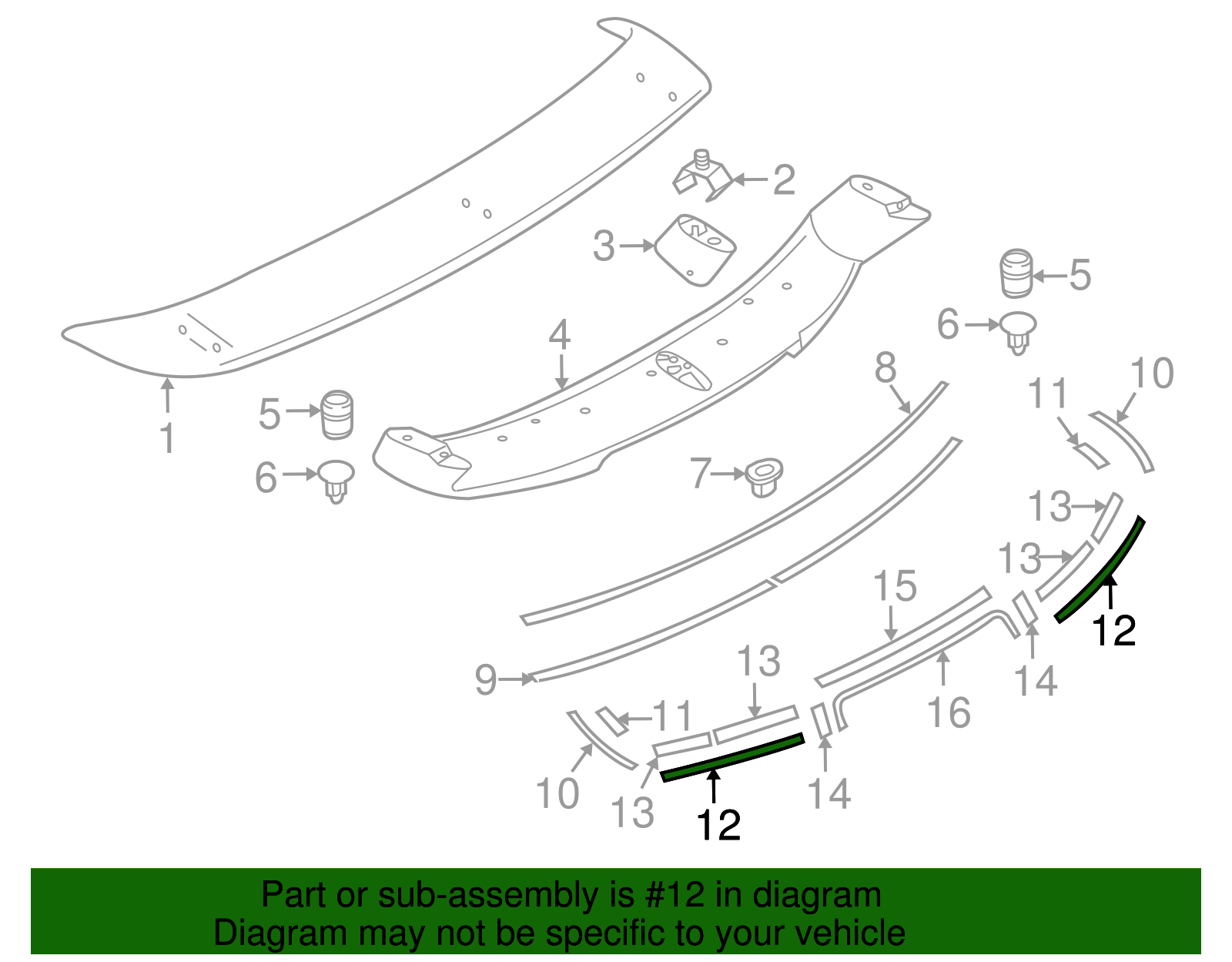 Spoiler Tape - Nissan (K6097-1A30B)
