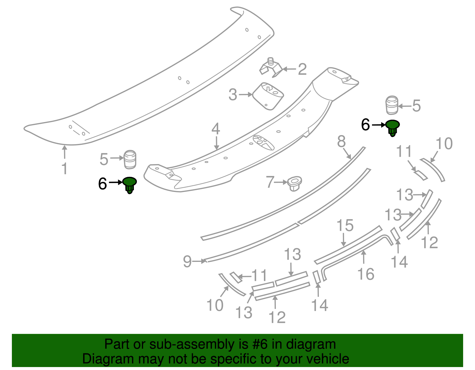 Spoiler Clip - Nissan (U0CLP-1A023)