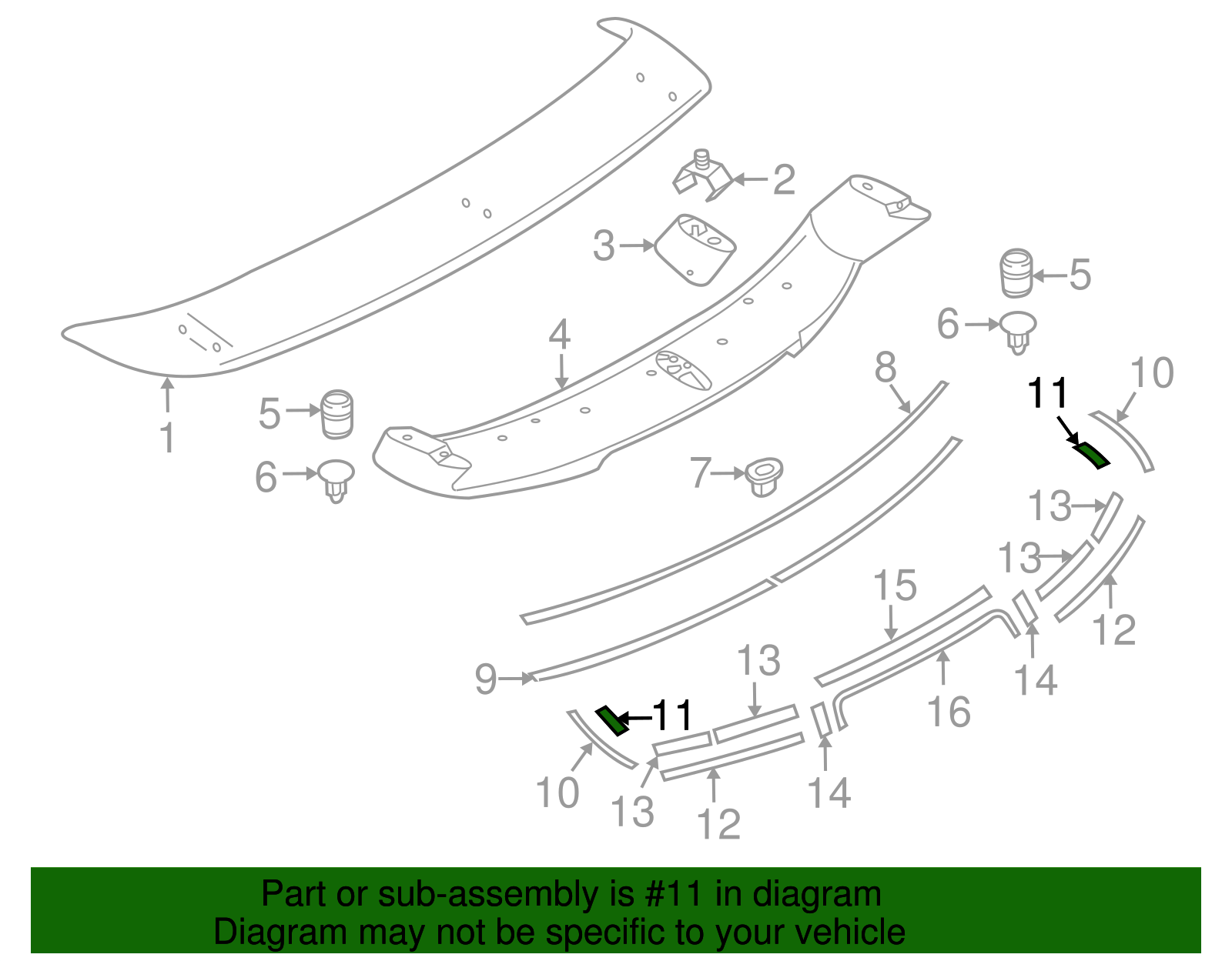 Spoiler Tape - Nissan (K6057-1A30B)