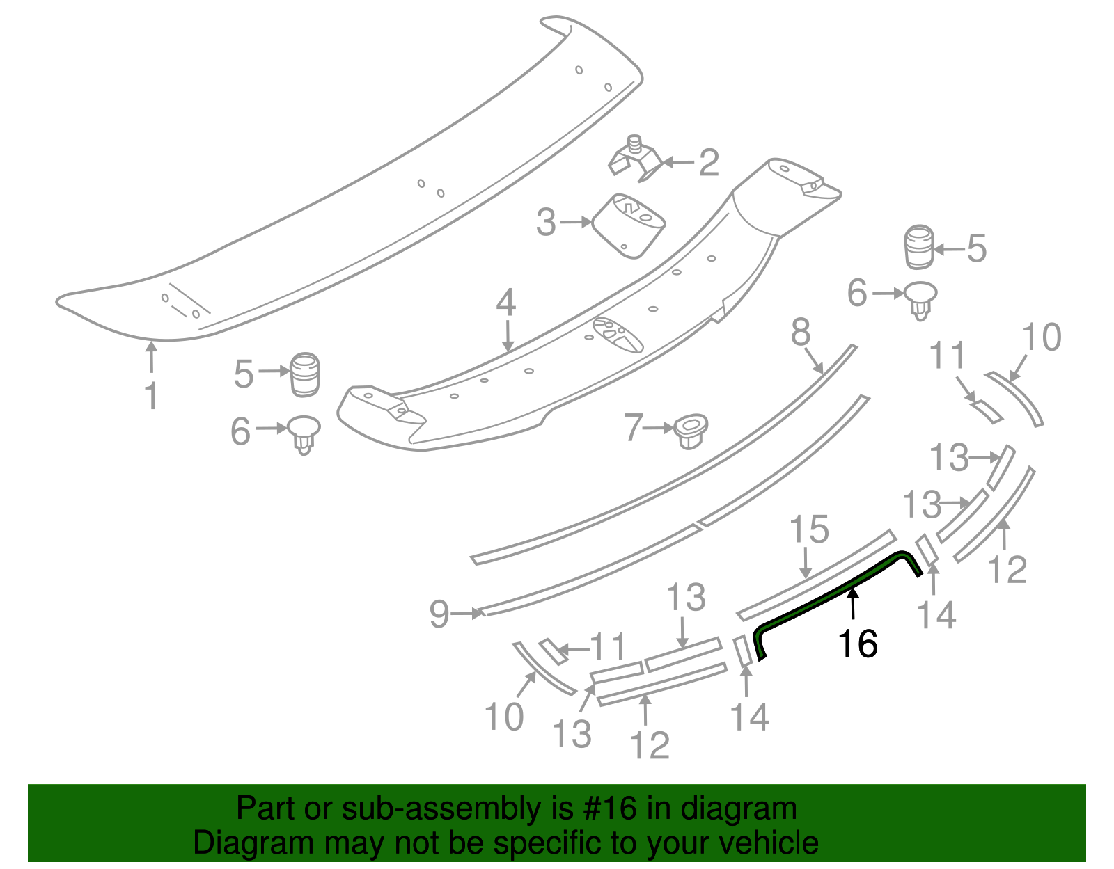 Spoiler Tape - Nissan (K6097-1A30A)