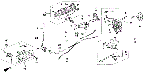 Door Lock (RR.) for 1998 Honda Odyssey #0
