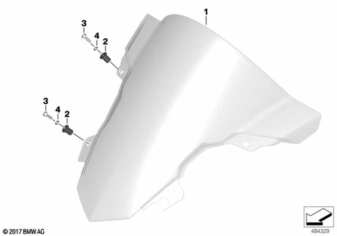 Motorcycle Trim Section, Windshield for 2018 BMW-Motorrad HP4Race #1