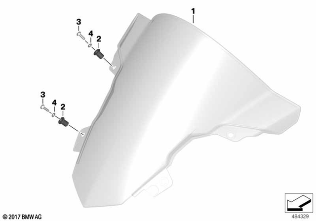 46638387689 - Frame and Mounting Parts: Windshield Race -  for BMW-Motorrad Image
