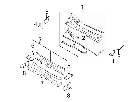 Cowl for 2008 Hyundai Accent #0