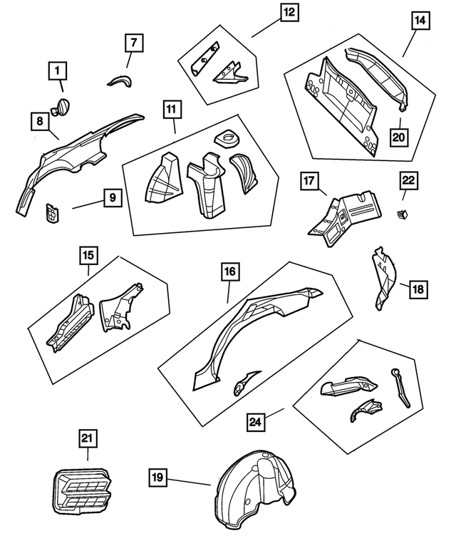4575605AF - Body Sheet Metal Except Doors: Door Striker Retainer, Left for Mopar Image