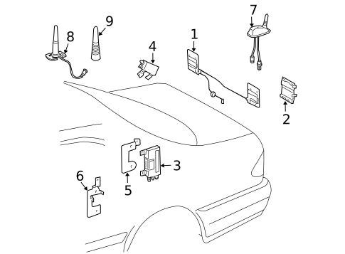 Antenna & Radio for 2000 Mercedes-Benz E55 AMG #0
