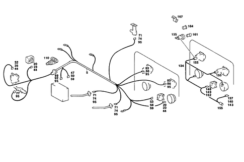 Addit. Cable Harness for Air Condit. , Auto. Air Condit. , Heatg. Control Lightg for 1985 Mercedes-Benz 380SL #0