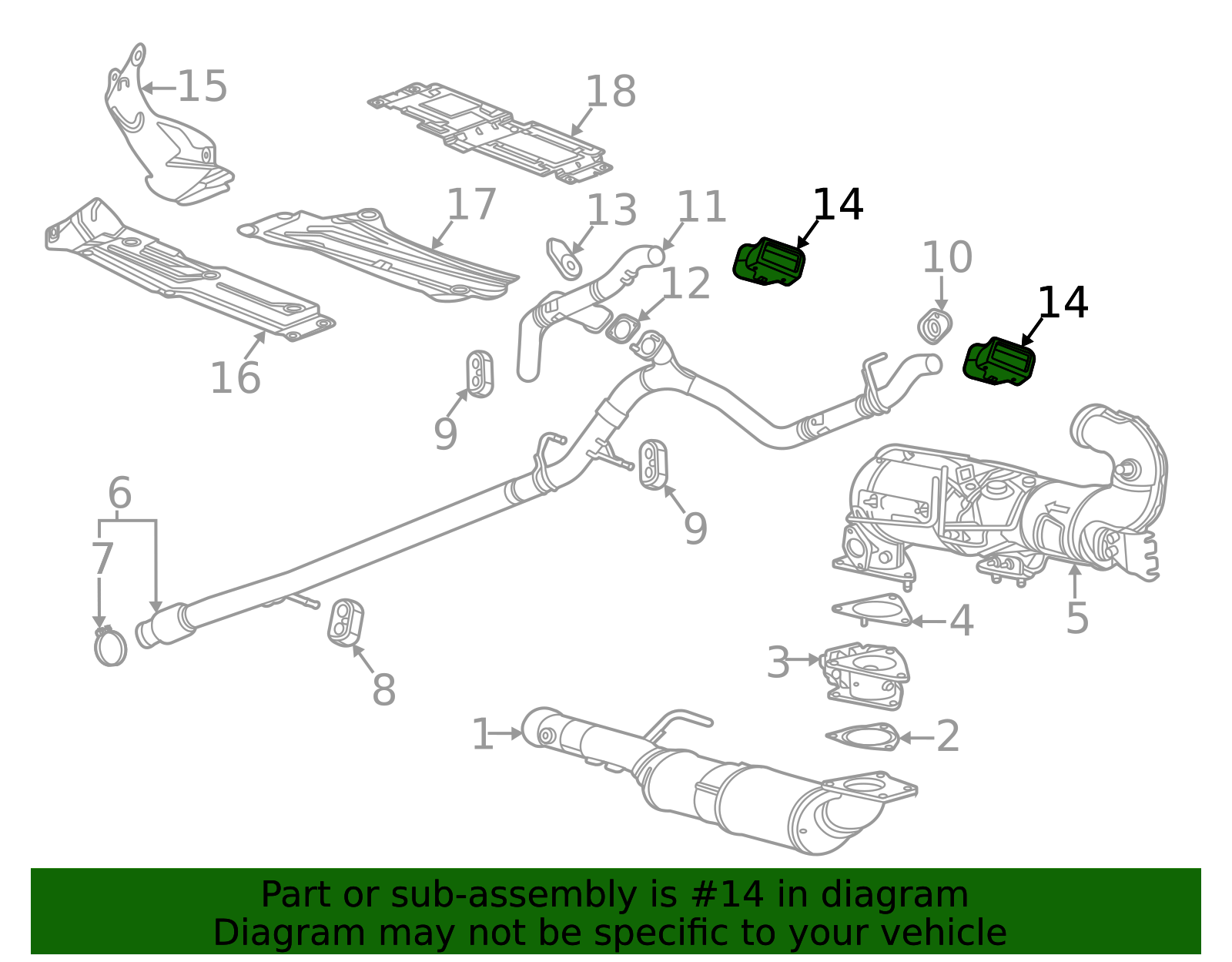 2019-2026 GM (Replaces 84434642) Passenger Side Exhaust Tail Pipe Heat ...