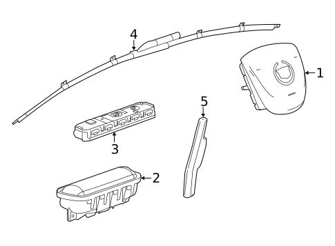 Air Bag Components for 2015 Cadillac ATS #3