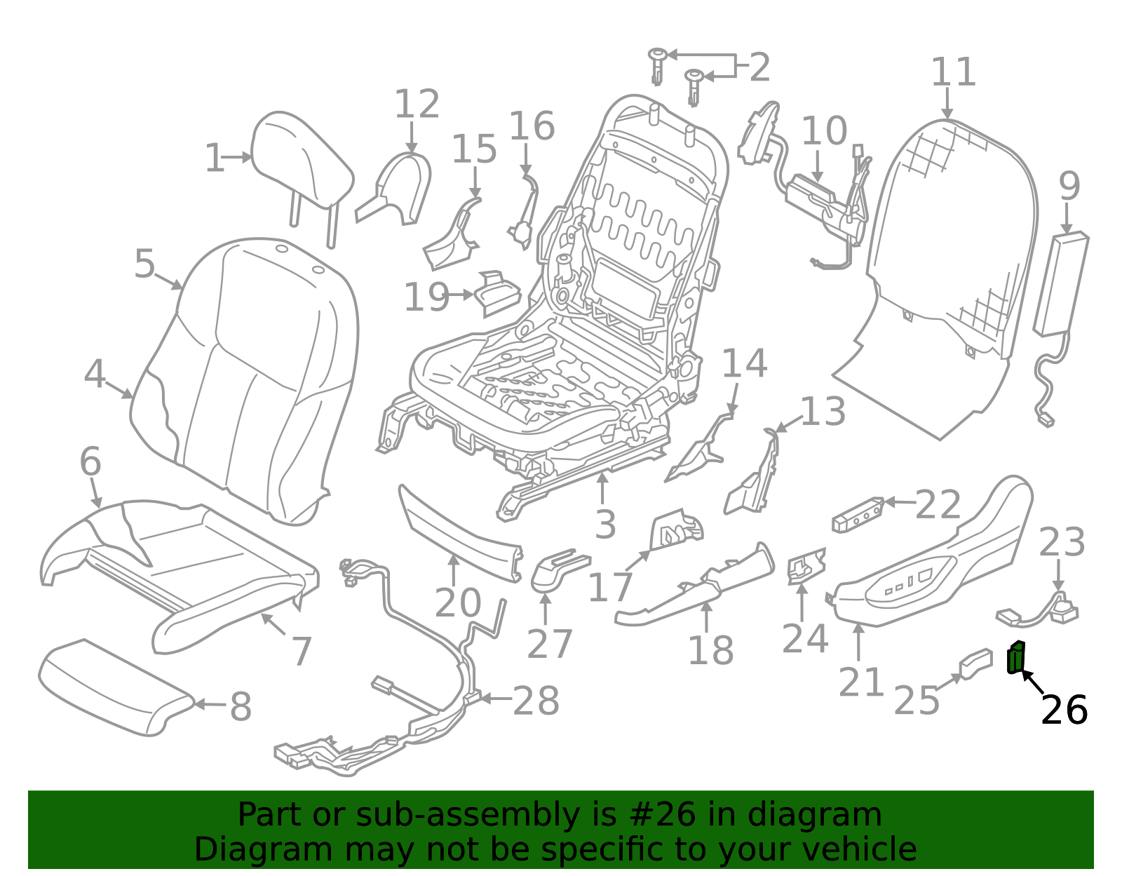2011-2024 Infiniti Power Seat Switch Knob 870631NJ0A | OEM Parts Online