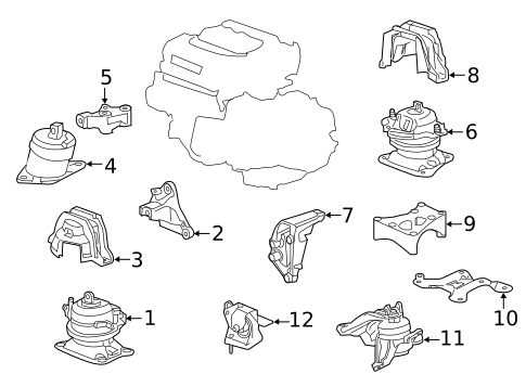 Engine & Trans Mounting for 2017 Acura TLX #0