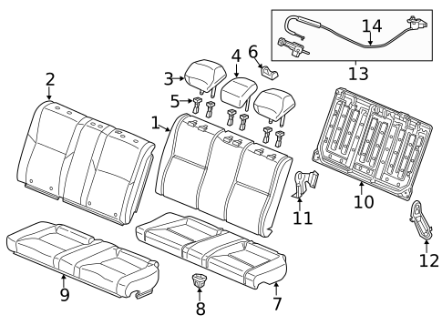 Rear Seat Components for 2013 Honda Civic #1