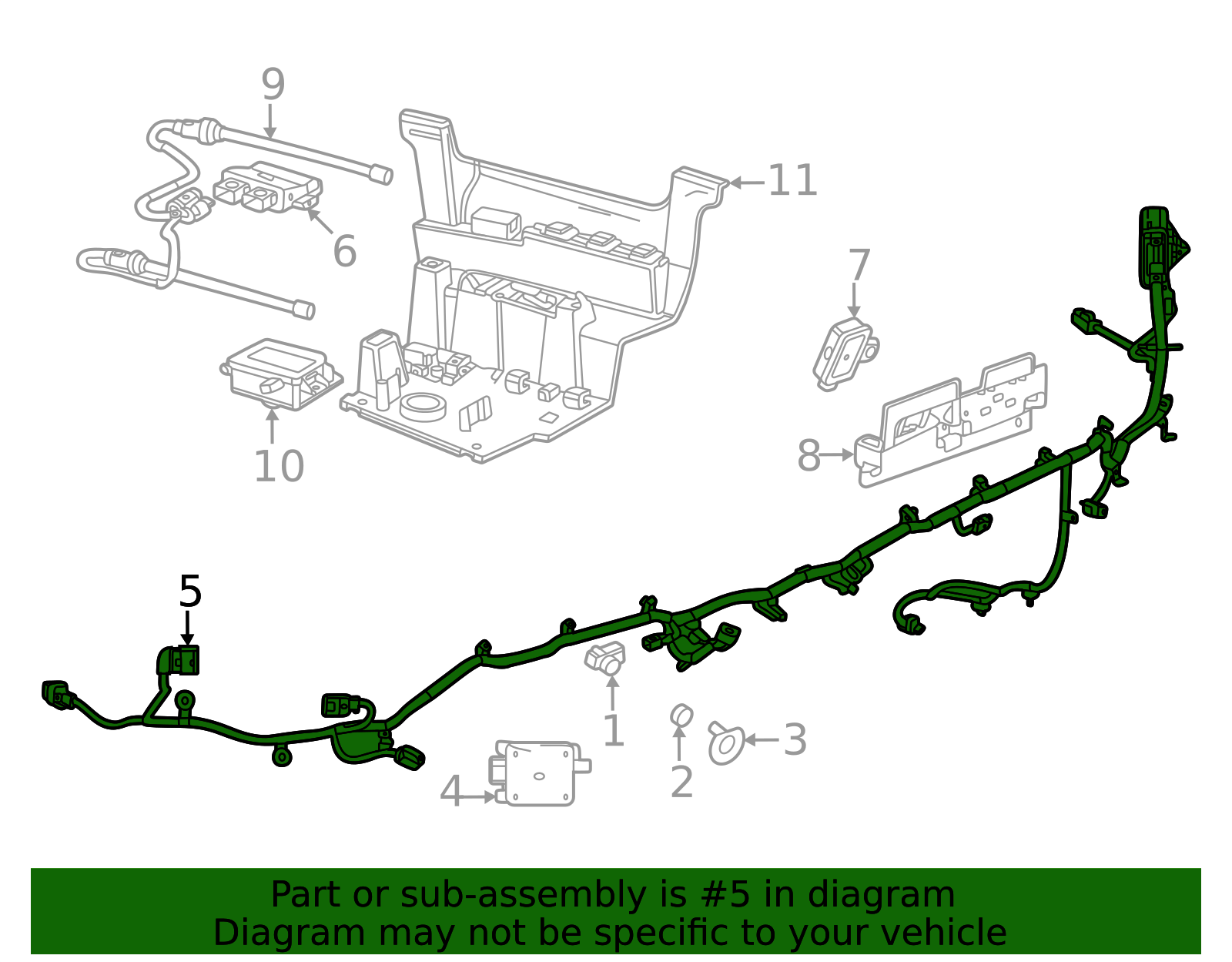 2022 GM Rear Object Alarm Sensor Wiring Harness #85513226 85540344 GM ...