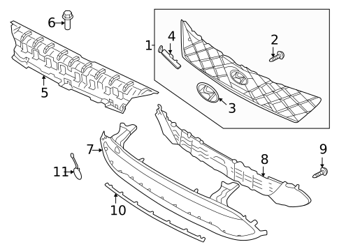 Grille & Components for 2022 Hyundai Kona #0