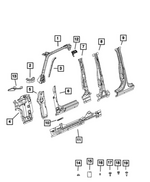 68352816AD - Body Sheet Metal Except Doors: A Pillar Baffle, Right for Jeep: Gladiator, Wrangler Image