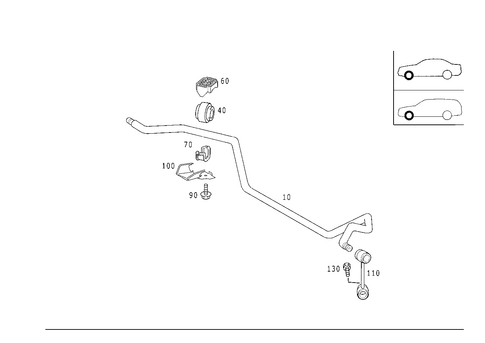 Torsion Bar, Front for 1999 Mercedes-Benz E430 #2