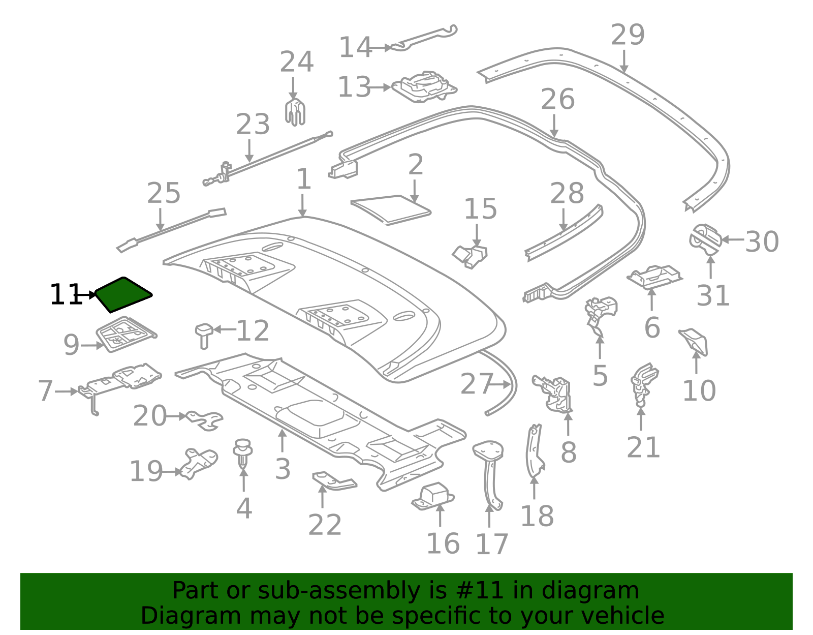 207-757-03-06-9051 - High-Quality Convertible Top Hinge Cap for 2011 ...