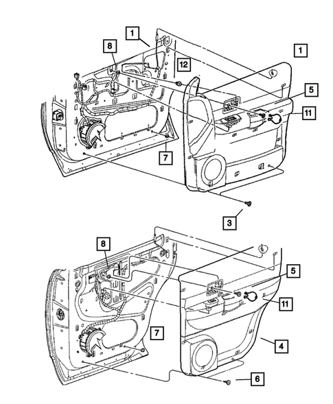 Door Trim Panels, Front and Rear for 2005 Dodge Durango #0