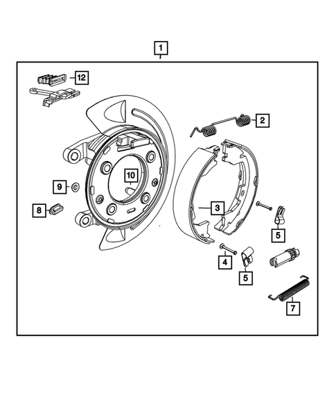 Parking Brake Lever, Cables, and Rear Disc Park Brake Assembly for 2013 Ram 3500 #2