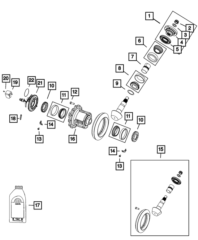68455369AA - Differential and Drive Line: Ring And Pinion Gear Kit for Ram: 2500, 3500 Image