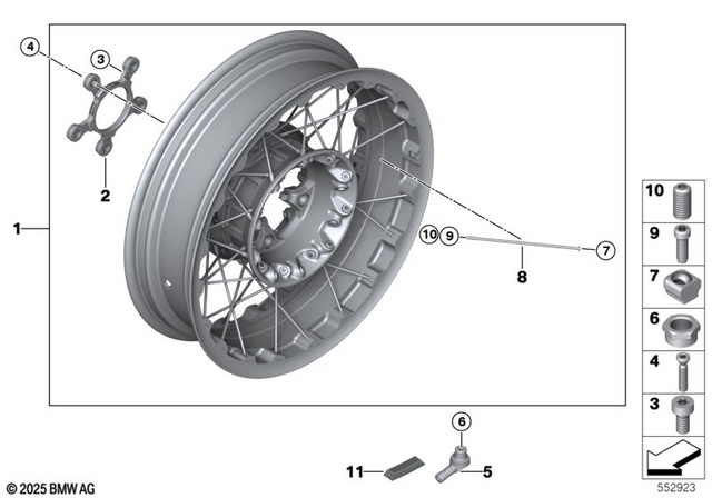 36315A6DE78 - Wheels and Tires: Spoke Wheel, Black Matte, Rear - 4.0X16 for BMW-Motorrad Image image