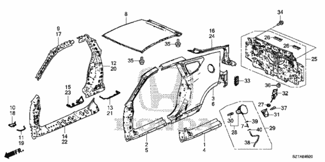 Outer Panel - Rear Panel for 2016 Honda CR-Z #0