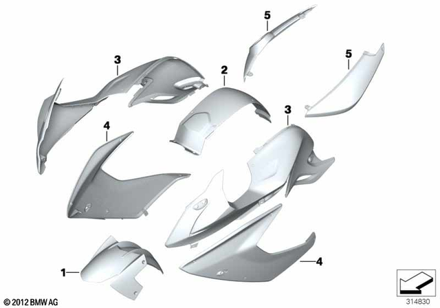 46628536108 - : Rear Lateral Part, Right - Light White Uni for BMW-Motorrad Image