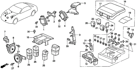 Control Unit - Engine Room (V6) for 1996 Acura TL #0