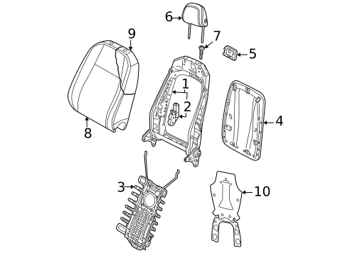 Passenger Seat Components for 2023 Audi A3 Quattro #1
