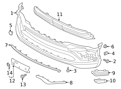 Bumper & Components - Front for 2020 INFINITI QX80 #1