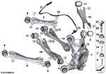33326852161 - Rear Axle: Wheel Carrier, Rear Left for BMW Image