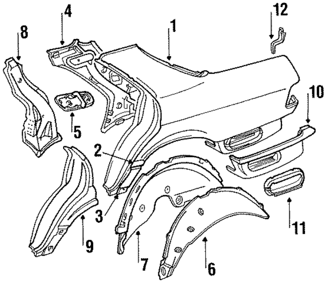 1266300121 - Body: Outer Panel for Mercedes-Benz Image