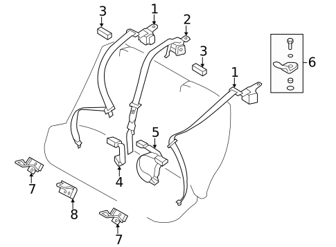 Seat Belt for 2011 Hyundai Sonata #0