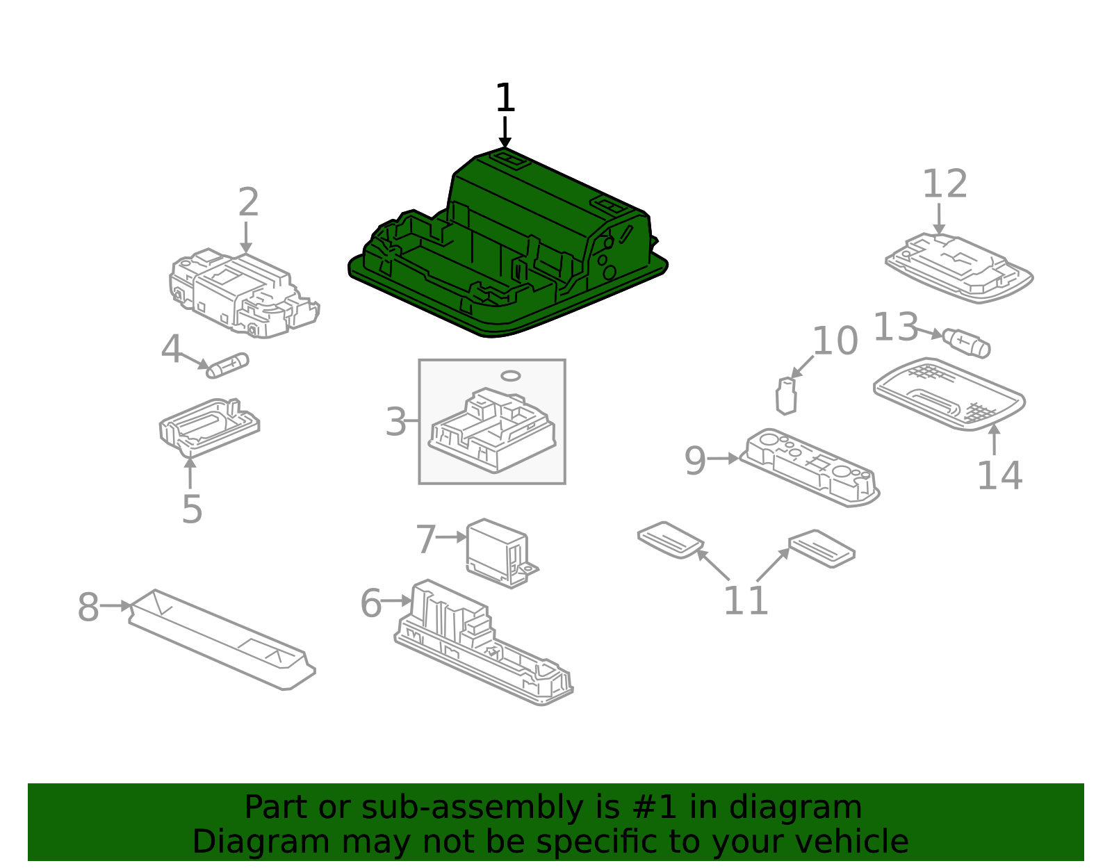 83250-TK8-A11ZF - Console Assembly Roof *NH900L* (Deep Black) - 2019 ...
