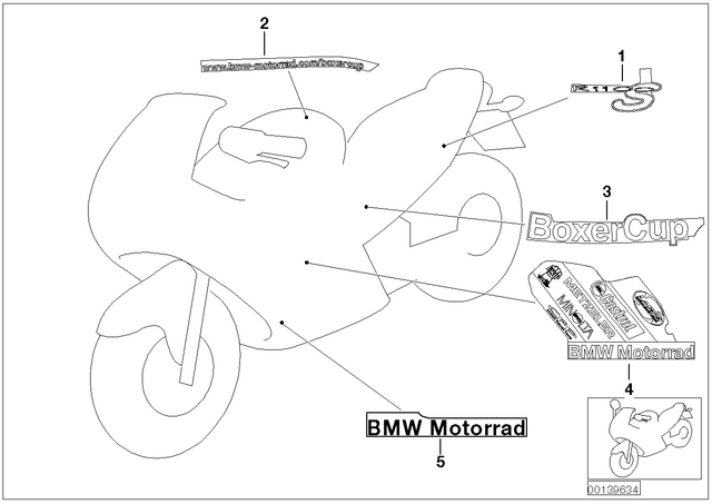 51147687598 - : Model Lettering Boxercup, Right for BMW-Motorrad Image