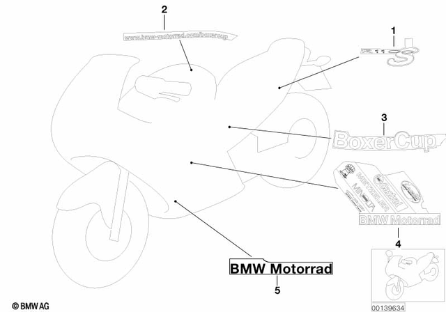51147687598 - Frame and Mounting Parts: Model Lettering Boxercup, Right - Replika mj2004 for BMW-Motorrad Image image