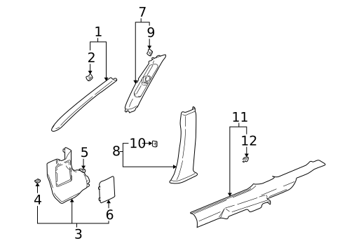 Interior Trim - Pillars for 2000 Saturn LW2 #0