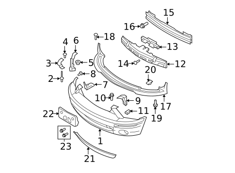 Bumper & Components - Front for 2007 Ford Mustang #0