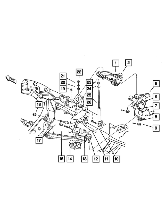 52106387AE - Front Suspension &amp; Drive: Control Arm, Left for Mopar Image