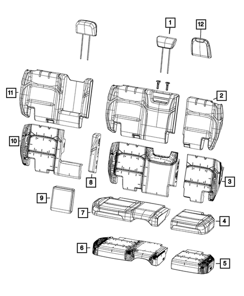 Rear Seats - Second Row for 2020 Jeep Wrangler #6