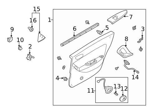 Interior Trim - Rear Door for 1997 Mazda Millenia #0